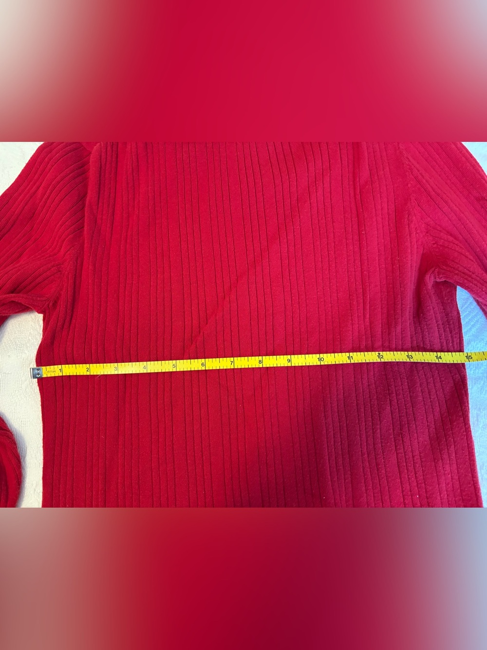 Talbots Red Ribbed Turtleneck Sweater - Picture 3 of 8
